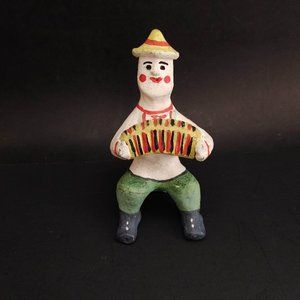 Vintage Dymkovo Clay Toy Folk Art Statues Russian Traditional Toy Kargopol